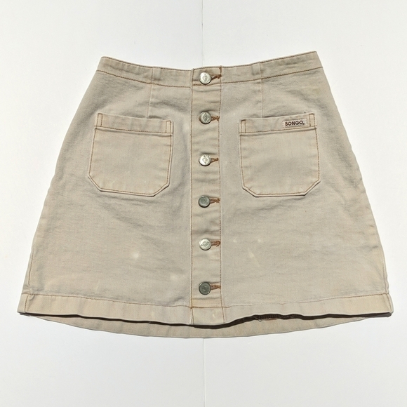 BONGO Dresses & Skirts - Bongo 90's Vintage Jean Button Front Mini Skirt Cream 5